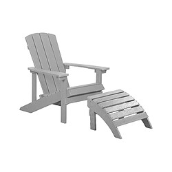 Beliani Chaise de jardin ADIRONDACK Bois d'ingénierie Gris clair