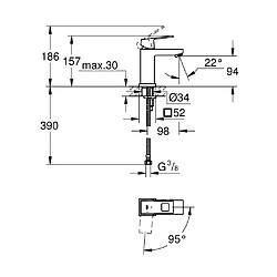 Grohe - Mitigeur monocommande lavabo Eurocube taille S chromé - 2339200E