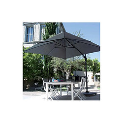 Avis ALIZÉ Parasol déporté carré en aluminium 3x3m Roma gris.