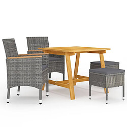 Maison Chic Ensemble de salle à manger de jardin 5 pcs,Table et chaises d'extérieur Gris -GKD552192