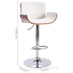 vidaXL Tabouret de bar Blanc Similicuir pas cher