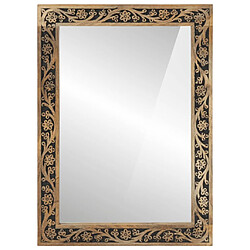 vidaXL Miroir de bain 50x70x2,5 cm bois de manguier massif et verre