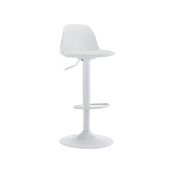 Acheter Vente-Unique Lot de 2 tabourets de bar en polypropylène et métal - Hauteur réglable - Blanc - XAFY