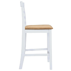 Acheter vidaXL Set table et 4 chaises de bar en bois coloris blanc