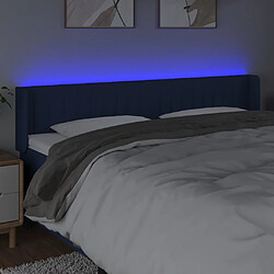 Avis vidaXL Tête de lit à LED Bleu 163x16x78/88 cm Tissu