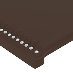 Acheter vidaXL Tête de lit à LED Marron 100x5x78/88 cm Similicuir