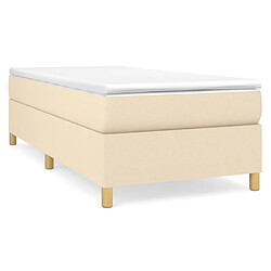 Maison Chic Lit Adulte - Lit simple Lit à sommier tapissier avec matelas moelleux - Meuble de Chambre - Crème 100x200 cm Tissu -MN61719