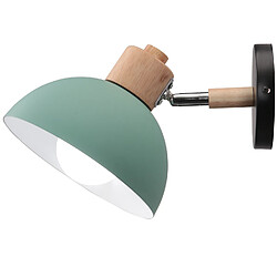 Stoex 20CM Applique Murale Rétro Moderne Applique Murale en Bois Et Métal, Angle Réglable, Lampe Murale Simple Pour Salon, Chambre À Coucher (Vert) E27