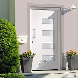 vidaXL Porte d'entrée Aluminium et PVC Blanc 100x210 cm