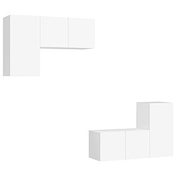 vidaXL Ensemble de meubles TV 4 pcs Blanc Bois d'ingénierie