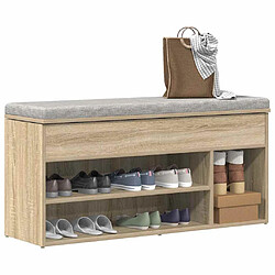 vidaXL Banc à chaussures chêne sonoma 102x30,5x45 cm bois d'ingénierie