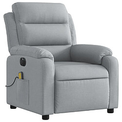 Avis vidaXL Fauteuil de massage inclinable électrique gris clair tissu