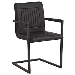 Acheter Beliani Set de 2 Cuir PU Chaise de salle à manger Chaise en porte-à-faux Noir BRANDOL