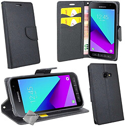 Htdmobiles Housse etui portefeuille pour Samsung G390F Galaxy Xcover 4 + film ecran - NOIR / NOIR