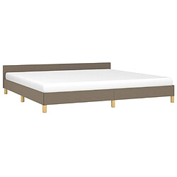 Avis Maison Chic Lit adulte - Cadre Structure de lit avec tête de lit Contemporain Taupe 200x200 cm Tissu -MN55903