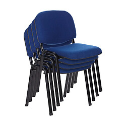 Chaise visiteur / chaise de conférence XT 600 lot de 4, noir / bleu hjh OFFICE