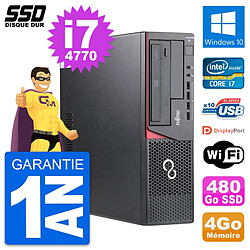 PC Fujitsu Esprimo E720 E85+ DT Intel i7-4770 RAM 4Go SSD 480Go Windows 10 Wifi - Occasion