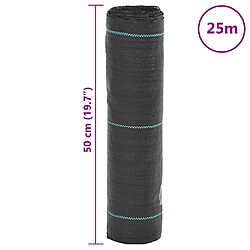 vidaXL Membrane anti-mauvaises herbes noir 0,5x25 m PP pas cher