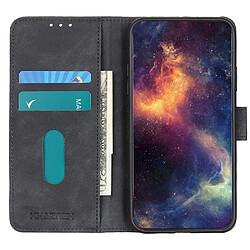 Etui en PU texture rétro, fermeture magnétique avec support pour votre ZTE Blade V40s - noir