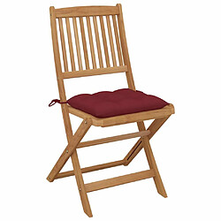 Avis Maison Chic Lot de 6 Chaises pliables d'extérieur avec coussins | chaises de jardin | Fauteuil Relax Bois d'acacia -GKD83597