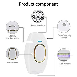 Acheter Chrono Mini appareil d'épilation IPL, 500000 épilation permanente de la tête laser sans douleur clignotante(Blanc)