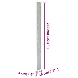 vidaXL Poteaux de clôture 10 pcs argenté 260 cm acier galvanisé pas cher