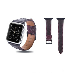 Wewoo Bande de montre en cuir pleine fleur avec trou carré pour Apple Watch séries 4 et 3 et 2 et 1 38 et 40 mm 