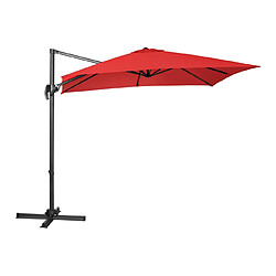 Helloshop26 Parasol de jardin meuble abri terrasse carré 250 x 250 cm pivotant rouge 14_0002675