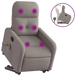 vidaXL Fauteuil inclinable de massage Taupe Tissu