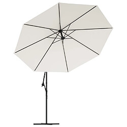 Avis vidaXL Parasol de jardin en porte-à-faux 3,5 m blanc sable