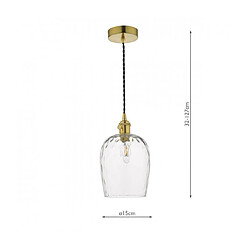 Luminaire Center Suspension Hadano Verre moulé,laiton massif naturel 1 ampoule 127cm