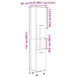 vidaXL Armoire de salle de bain chêne sonoma 30,5x30x179 cm pas cher