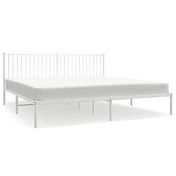 Maison Chic Lit adulte - Cadre de lit métal avec tête de lit,Structure du lit Contemporain pour chambre blanc 200x200 cm -MN67243