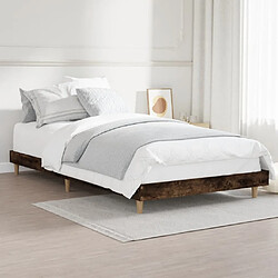 Avis vidaXL Cadre de lit sans matelas chêne fumé 90x200cm bois d'ingénierie