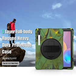 Avis Coque en TPU combo en forme de x avec béquille et dragonne camouflage pour Samsung Galaxy Tab S6 SM-T860 (Wi-Fi)/T865 (LTE)