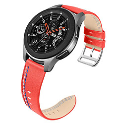 Bracelet en cuir véritable rouge corail pour votre Samsung Galaxy Watch3 45mm/Watch 46mm