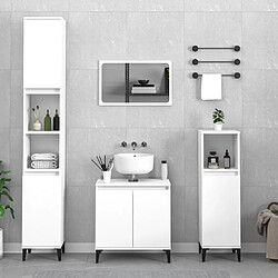 ComfortXL Ensemble De Meubles Salle De Bain 3 Pièces Blanc Bois D'ingénierie