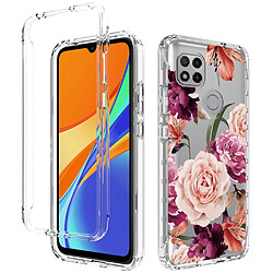 Coque en TPU anti-chute, transparent pour votre Xiaomi Redmi 9C/9C NFC - fleur mauve