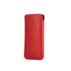 KNOMO Étui pour iPhone 6 Plus Élégant Slim Sleeve Anti-rayures en Cuir Rouge