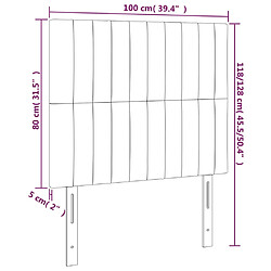 vidaXL Tête de lit à LED Bleu 100x5x118/128 cm Tissu pas cher