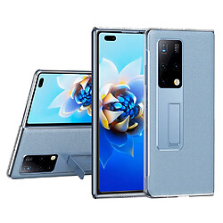 Coque en TPU + PU Hybride Frame Clear Skin enduit avec béquille cachée bleu pour votre Huawei Mate X2