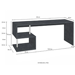 Acheter Alter Esse bureau moderne pour bureau et étude avec étagère, Made in Italy, Table d'ordinateur, bureau PC, cm 180x60h78, couleur Gris cendré