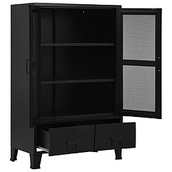 vidaXL Armoire de bureau avec portes en maille Acier 75x40x120 cm Noir