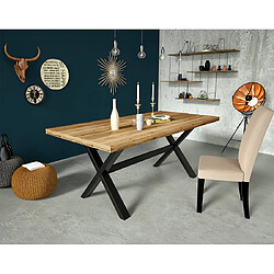 Lisa Design Woody - table à manger - chêne et hêtre massif - 180 cm pas cher