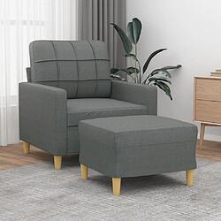 vidaXL Fauteuil avec repose-pied Gris foncé 60 cm Tissu