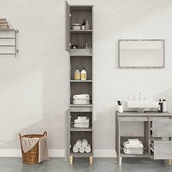 Avis Maison Chic Armoire de bain,Meuble de rangement de salle de bain,Meuble haut sonoma gris 30x30x190 cm bois d'ingénierie -GKD916397