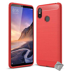 Htdmobiles Coque silicone gel carbone pour Xiaomi Mi Max 3 + film ecran - ROUGE