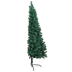 Acheter vidaXL Demi-arbre de Noël artificiel pré-éclairé et boules vert 210 cm