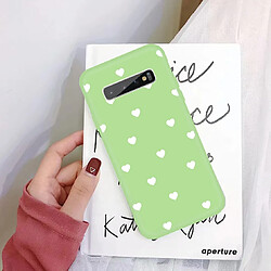 Wewoo Coque Pour Galaxy S10 + Multi Love Heart Pattern Givré TPU Housse de protection vert