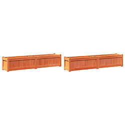 vidaXL Jardinières 2 pcs cire marron bois de pin massif